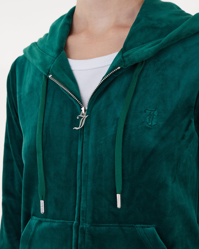 Juicy Couture Hoodie Classic Velour Zip Grön XS
