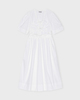 GANNI Klänning Washed Stretch Cotton Strap Midi Vit 40