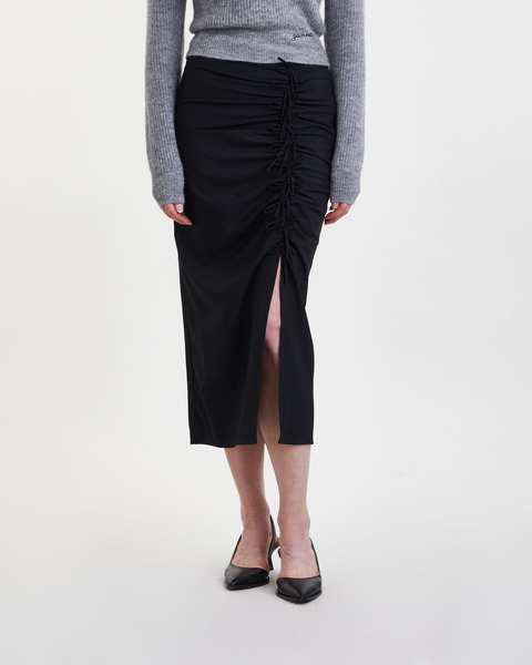 Skirt Drapey Melange Midi Black 1