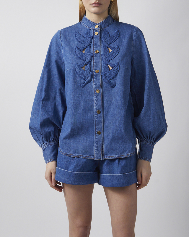 Zimmermann Shirt Denim Applique Ljusblå 2 (M-L)