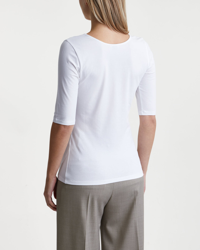 Filippa K Top Cotton Stretch Scoop Neck White S