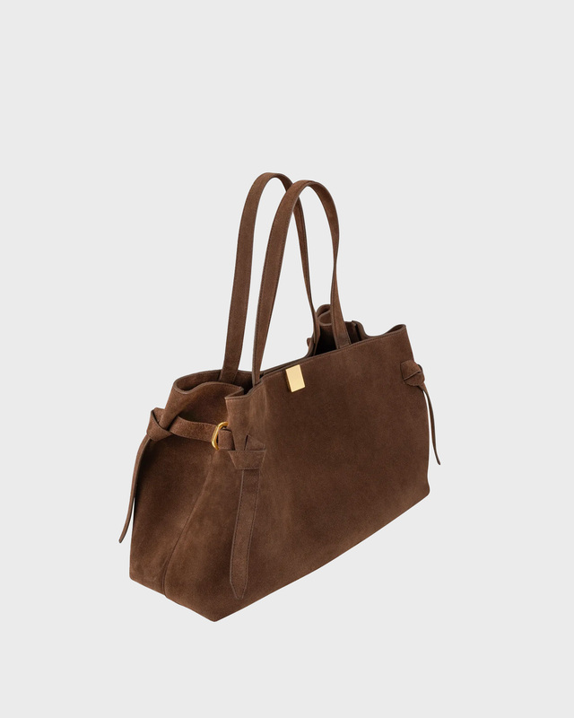 YUZEFI Gyoza Tote Suede Bag  Chocolate ONESIZE