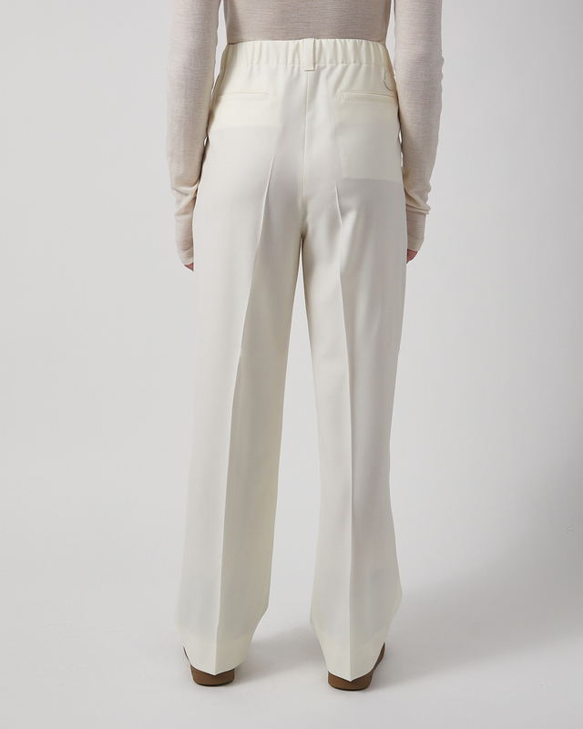 Moncler Trousers Wool Gabardine Tailored Cream IT 40 (EUR 34)