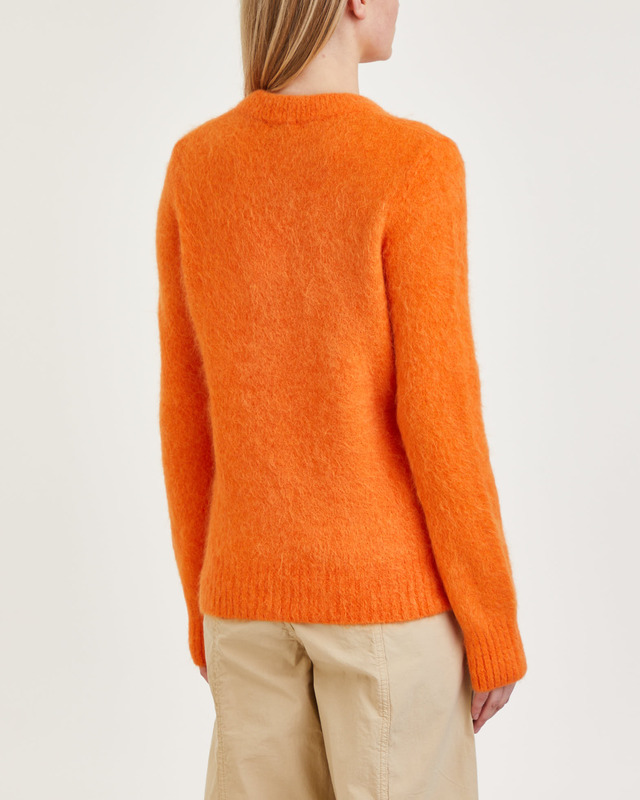 Ganni Sweater Brushed Alpaca O-Neck Orange S