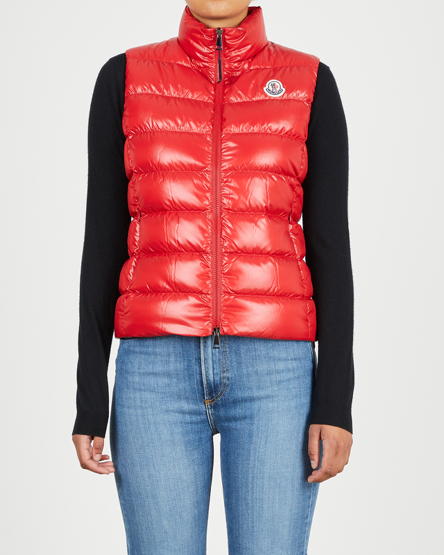red moncler vest