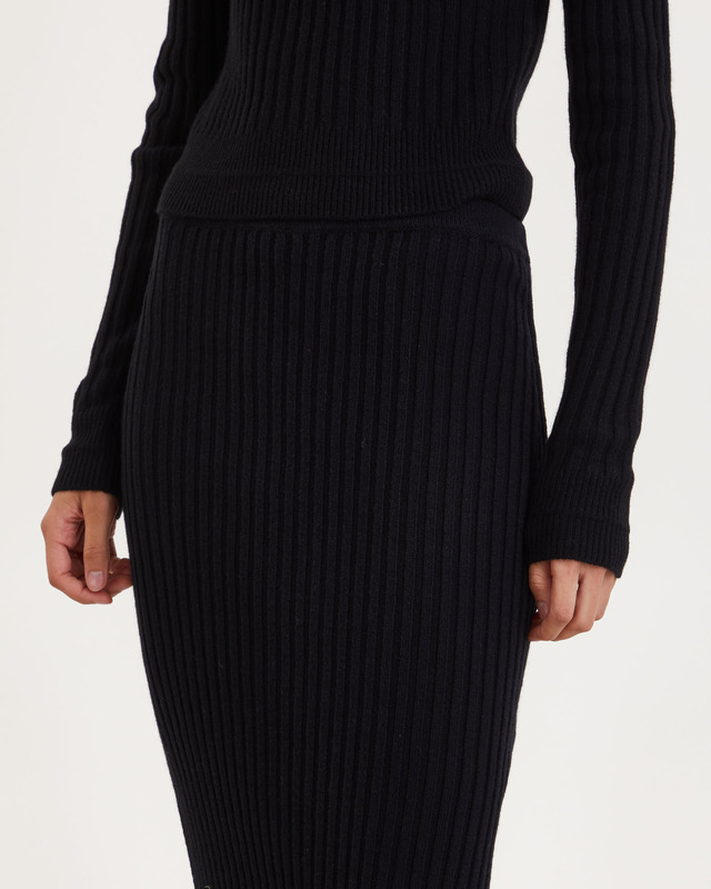 Filippa K Kjol Rib Knit Svart S
