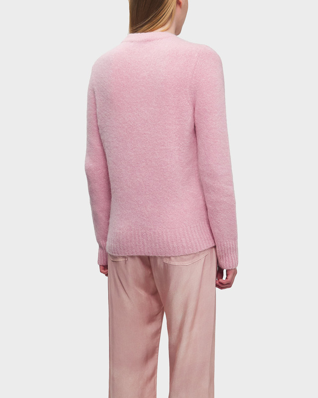 GANNI Tröja Brushed Alpaca O-neck Rosa L