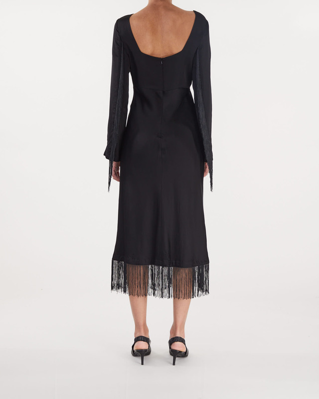 By Malina Heidi fringe Dress  Black XL