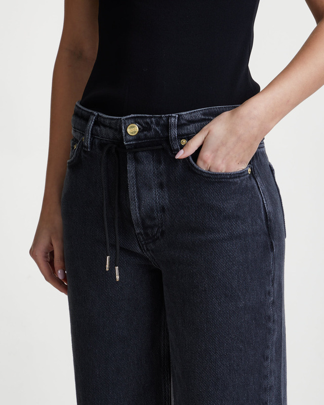Ganni Jeans Heavy Denim Drawstring Washed black 29