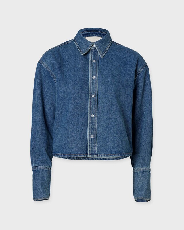 Wakakuu Icons Skjorta Alie Cropped Denim Blå S