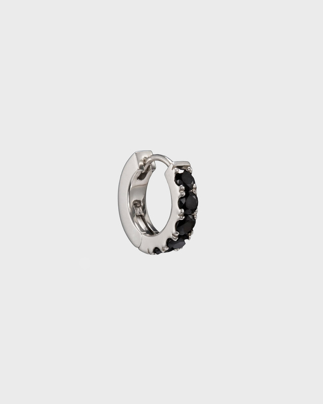 Maria Nilsdotter Örhänge Eternity Hoop Silver/svart ONESIZE