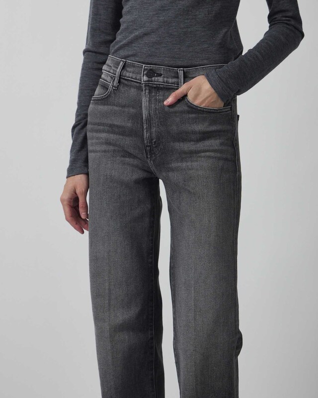 Mother Denim Jeans The Kick It Grey Wash 25