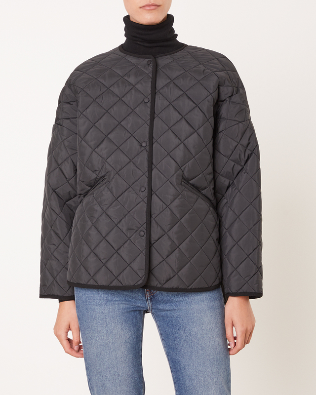 black quilted jacket