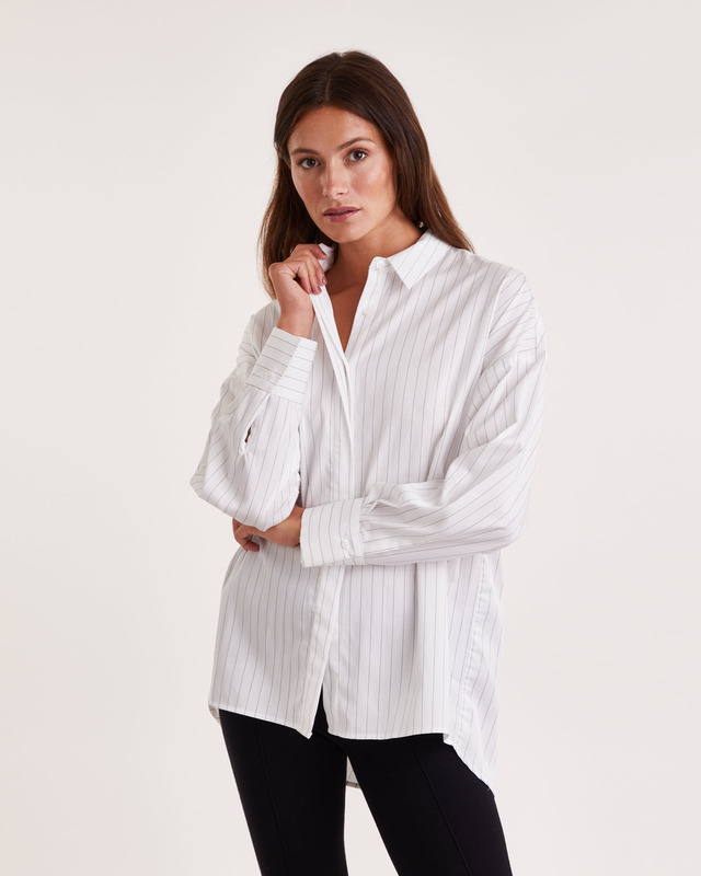 Wakakuu Icons Skjorta Julia Stripe Vit/svart XS