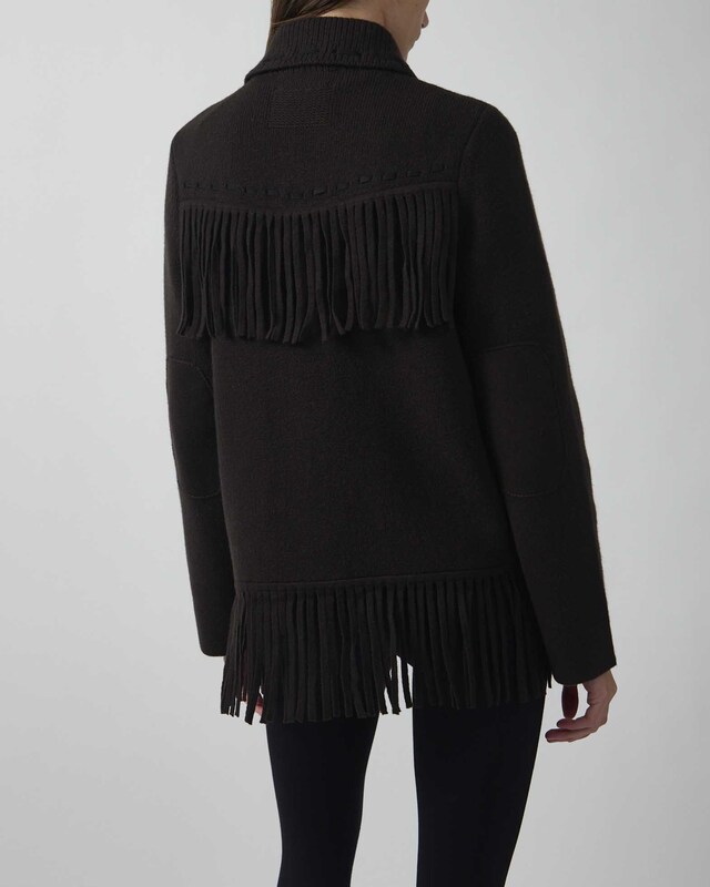 Guest In Residence Jacket Western Fringe Dark Brown L