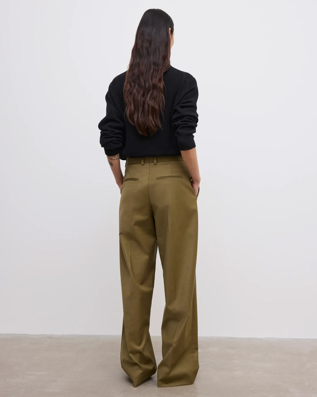 Dagmar Byxor Relaxed Wool Olive 38