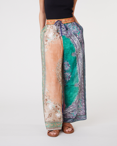 Silk Trousers Anneke Draw Waist Pants Multicolor 1