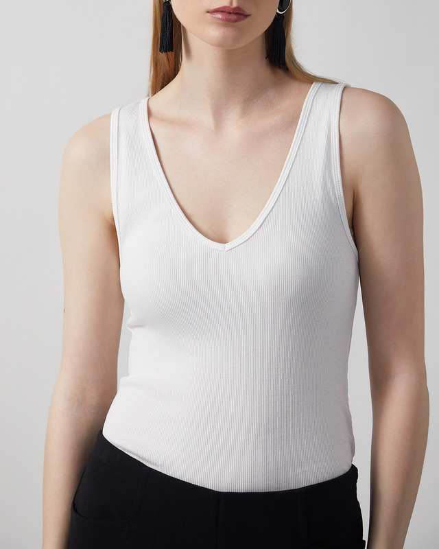 Wakakuu Icons Top Lotus Rib Tank White S