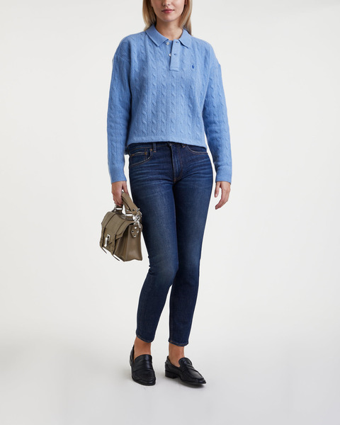 Jeans Mid Rise Skinny Ankel Blå 2