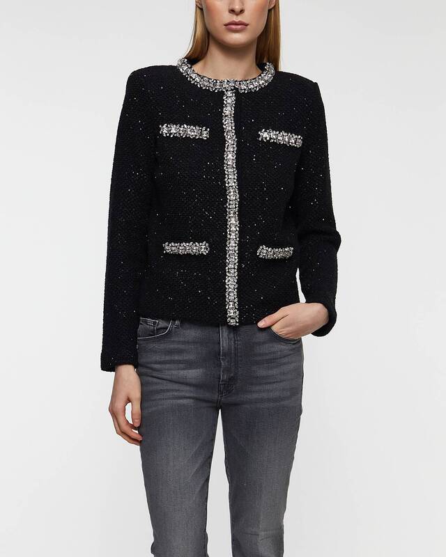 Self-Portrait Kofta Knit Sequin Svart S