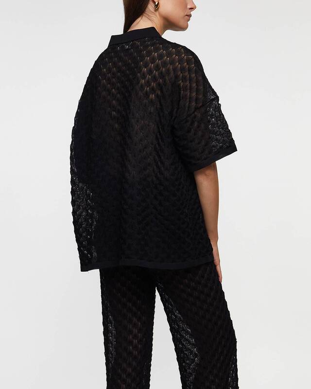 Malina Skjorta Moa Knitted  Svart XL