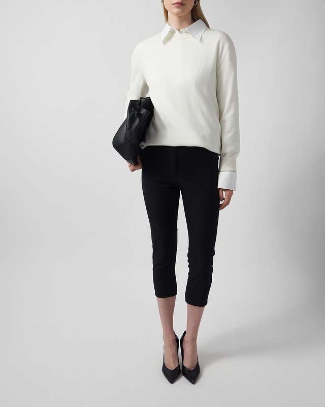 Jil Sander Sweater Midweight Wool Crew-Neck Natural 38