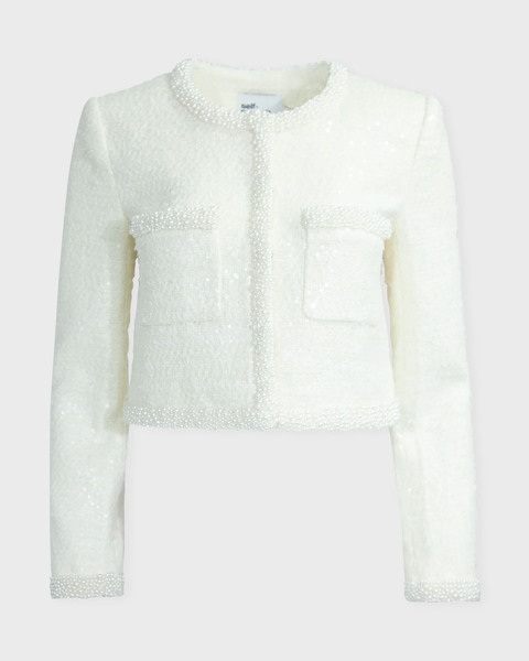 Jacket Cream Bouclé Pearl Trim Creme 1