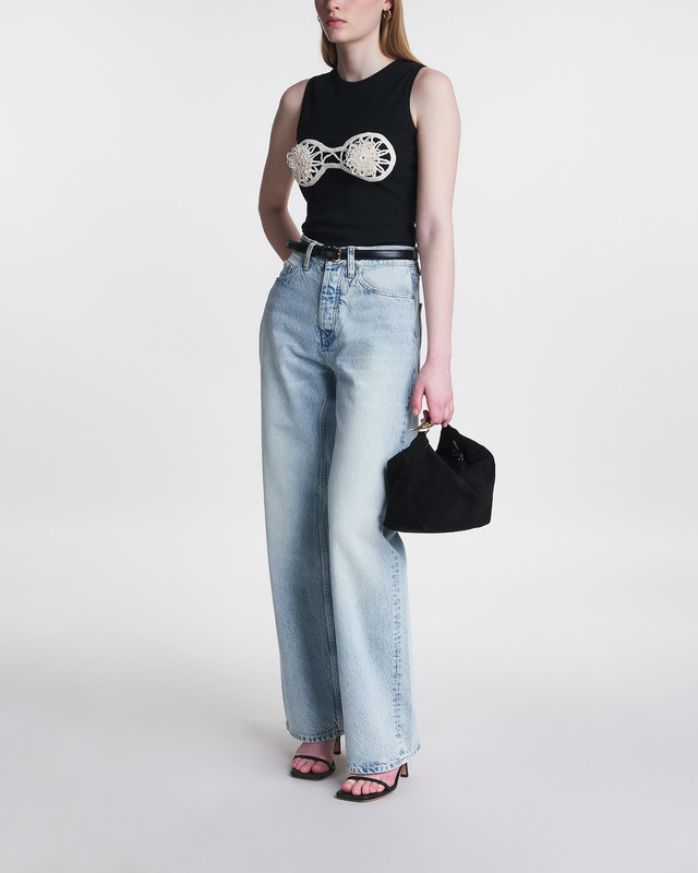 Magda Butrym Top Crochet Bra Tank Svart FR 42 (EUR 40)