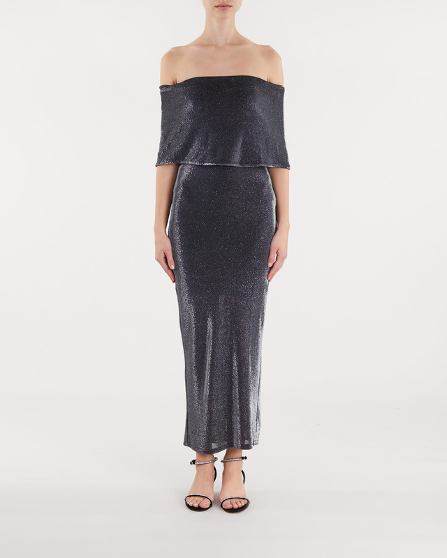 Rotate Dress MEtallic Jesery Svart 42