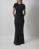 ROTATE  Dress Capsleeve Draped Maxi Black 34