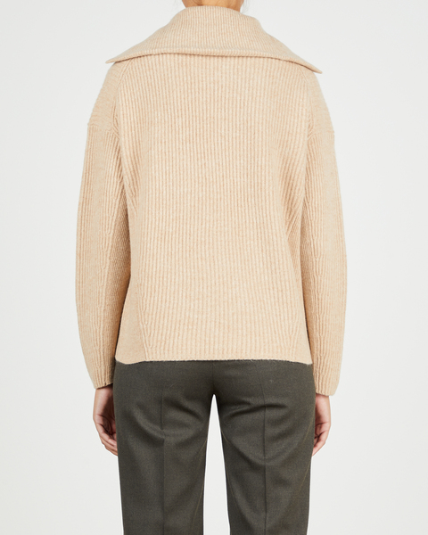 Sweater Half Zip Ribbed Pullover Clay 2