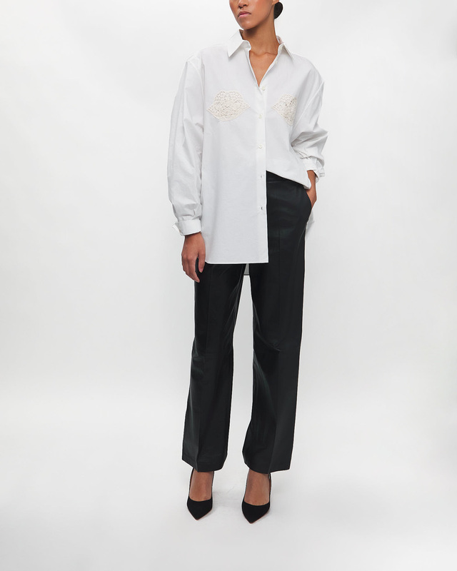 Magda Butrym Shirt Crochet Bra Button-Up White FR 40 (EUR 38)