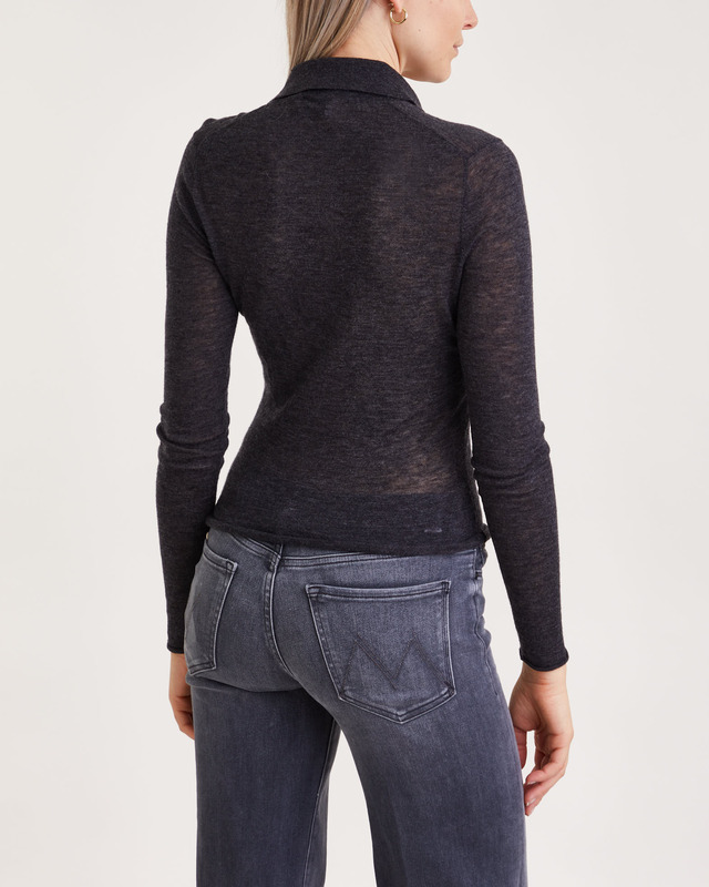 Filippa K Tröja Knit Polo Anthracite XL