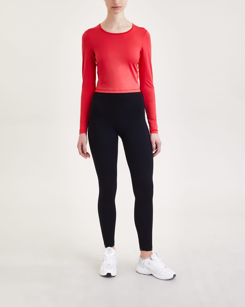 Top Crop Long Sleeve Red 2