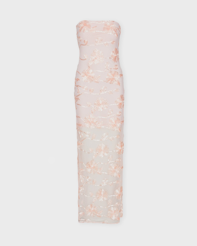 ROTATE Birger Christensen Klänning Flower Mesh Tube  Rosa 38