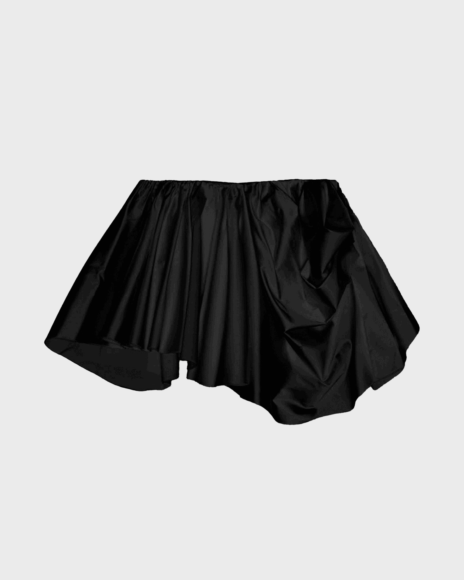 Ganni Women's Black Technical Stretch Satin Draped Mini Skirt Svart 36