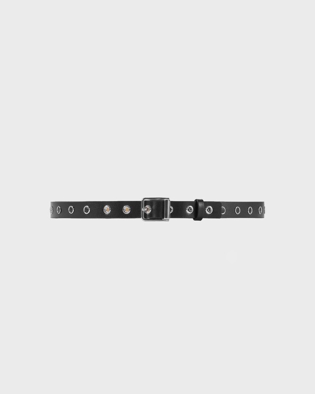 Ganni Thin Eyelet waist belt Black M-L