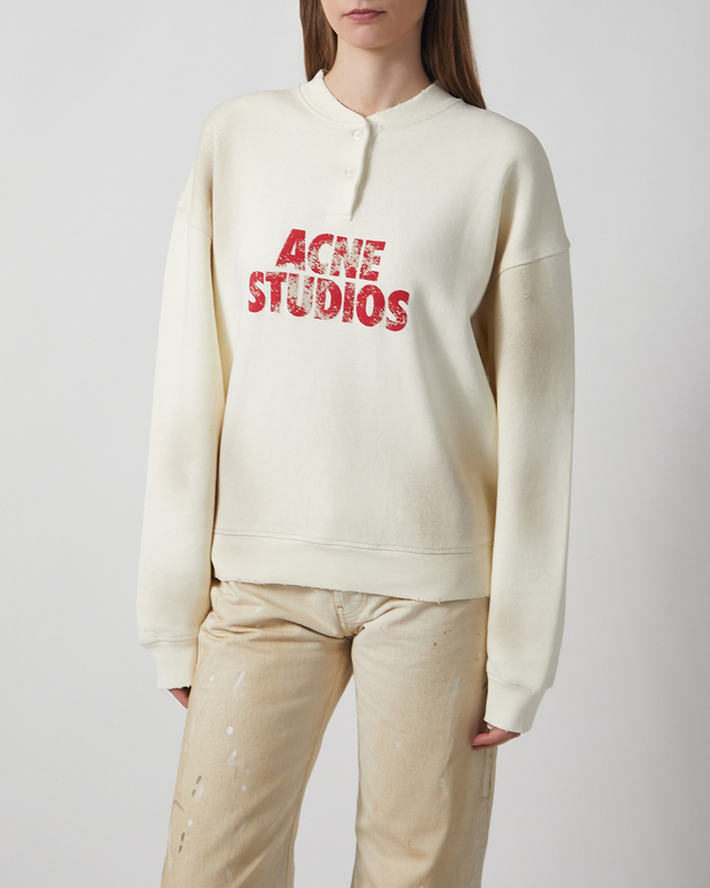 Acne Studios Sweatshirt Fleece Logo Offwhite XS