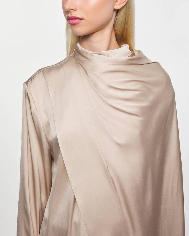 Magda Butrym Blus Cape-Effect Silk Beige FR 40 (EUR 38)
