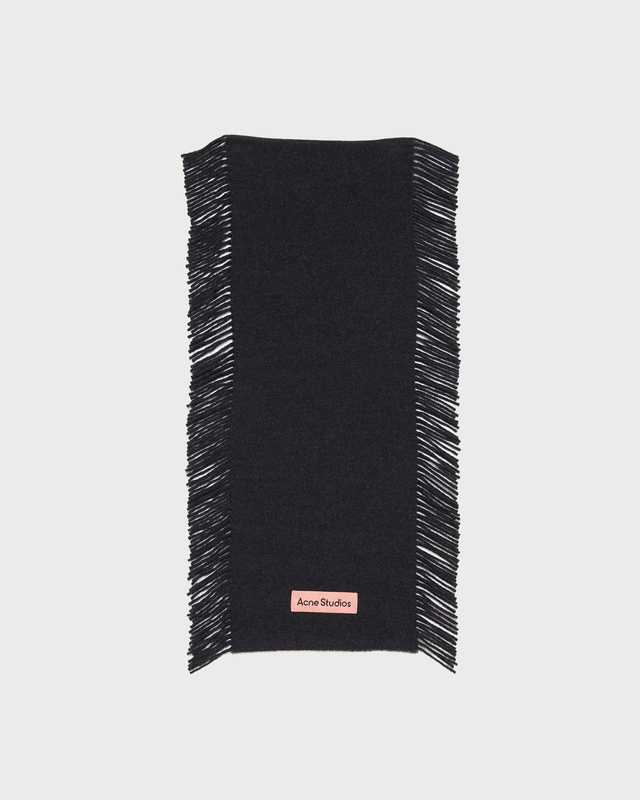 Acne Studios Scarf Soft Wool Fringed Black ONESIZE