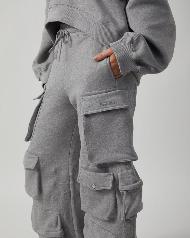 The Attico Byxor Cotton Jersey  Grey melange IT 40 (EUR 36)