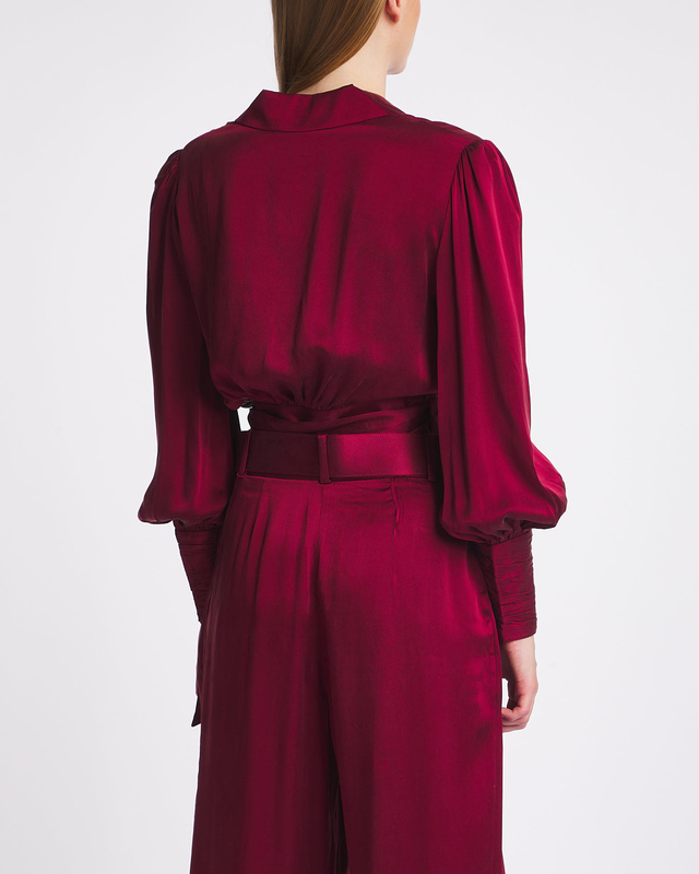 Zimmermann Silk Wrap Top Burgundy  1 (S-M)