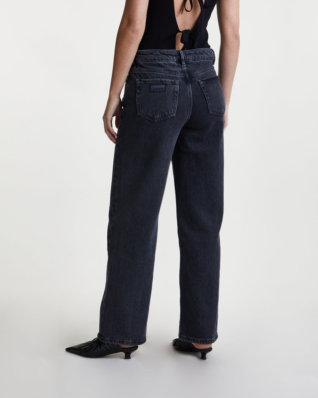 Ganni Jeans Heavy Denim Drawstring Washed black 29