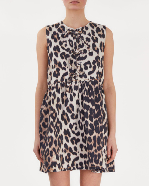 Dress Print Denim Tieband Mini Leopard 1