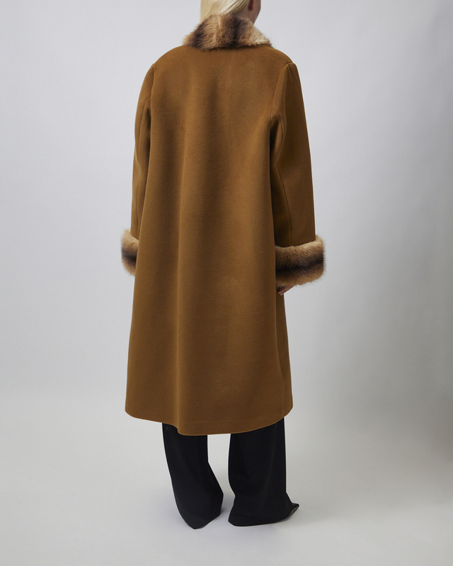 Malina Kappa Anouk Yve Faux Fur Wool Camel 36