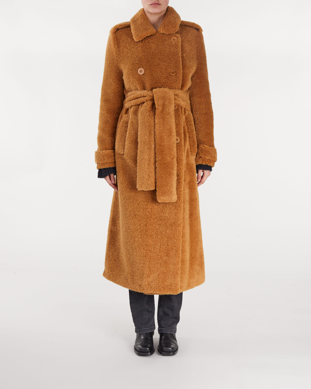 Stand Studio Jacke Towa Faux Fur Trench Nougat 36