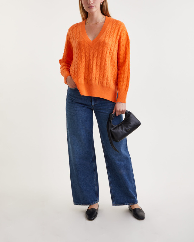 Allude Cashmere Sweater V-Pullover  Orange S