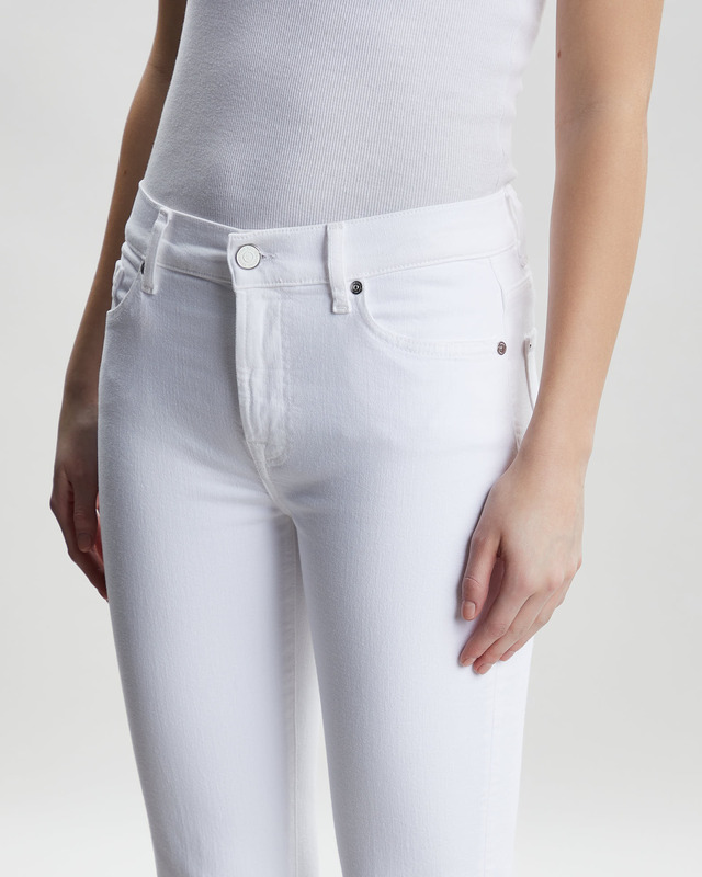 7 For All Mankind Jeans Bootcut Mid Waist White 28
