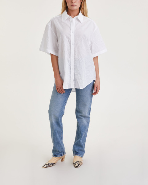 Shirt Crinkle Embroidered  Vit 2
