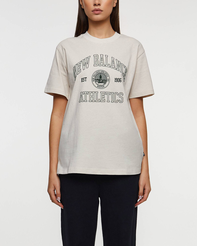 New Balance Athletics Oversized Crest T-Shirt Beige S